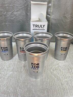 TRULY Silver Aluminum Party Cups. 2024 Stanley Cup.